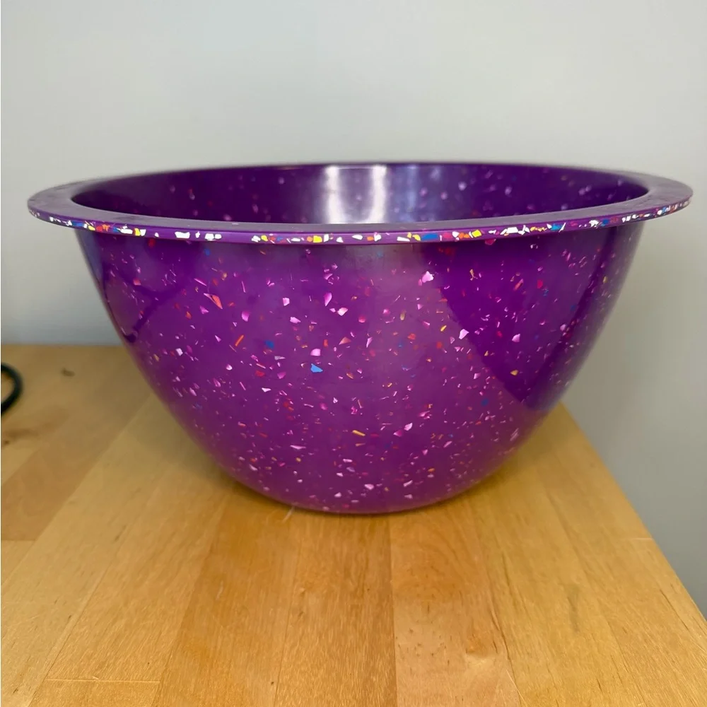 Zak ! Designs bowl purple confetti Large Size 12.5” - Picture 1 of 16